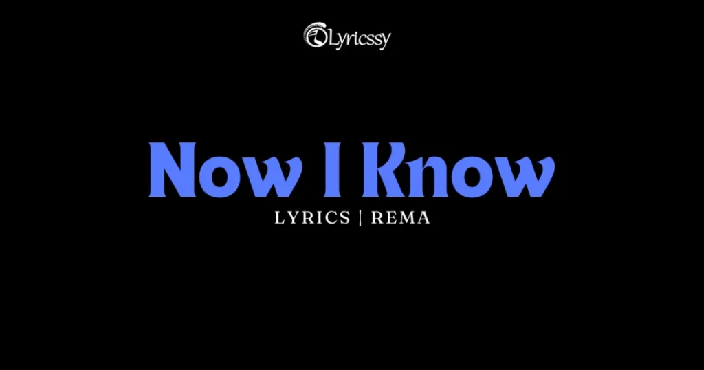 Now I Know Lyrics